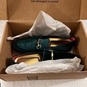 TK Velvet Green Loafer Slip-on Suede Smoking Slipper Shoe Men's Size 11